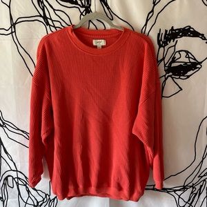 Aerie Bright Pink Waffle Crewneck